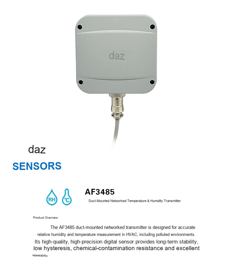 AF3485 Duct-Mounted Temperature and Humidity Transmitter, No Display, RS485 — manufacturer information 5